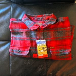 Thick flannel Orvis shirt jacket